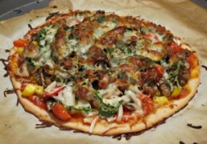 This is our gluten free mountain o' pizza. Mmm...tasty. 